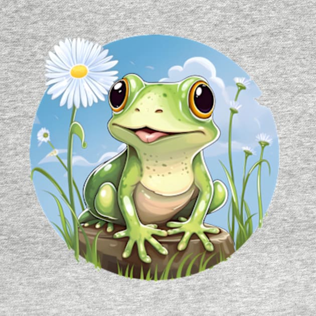 Frog Among The Dandelions by Blura